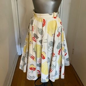 vintage 50's BOBBIE BROOKS circle skirt mid century vegetable print